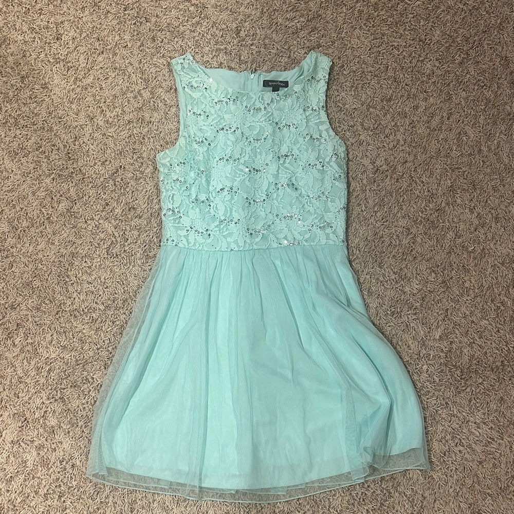 Speechless Mint Green Lace Formal Dress for Juniors